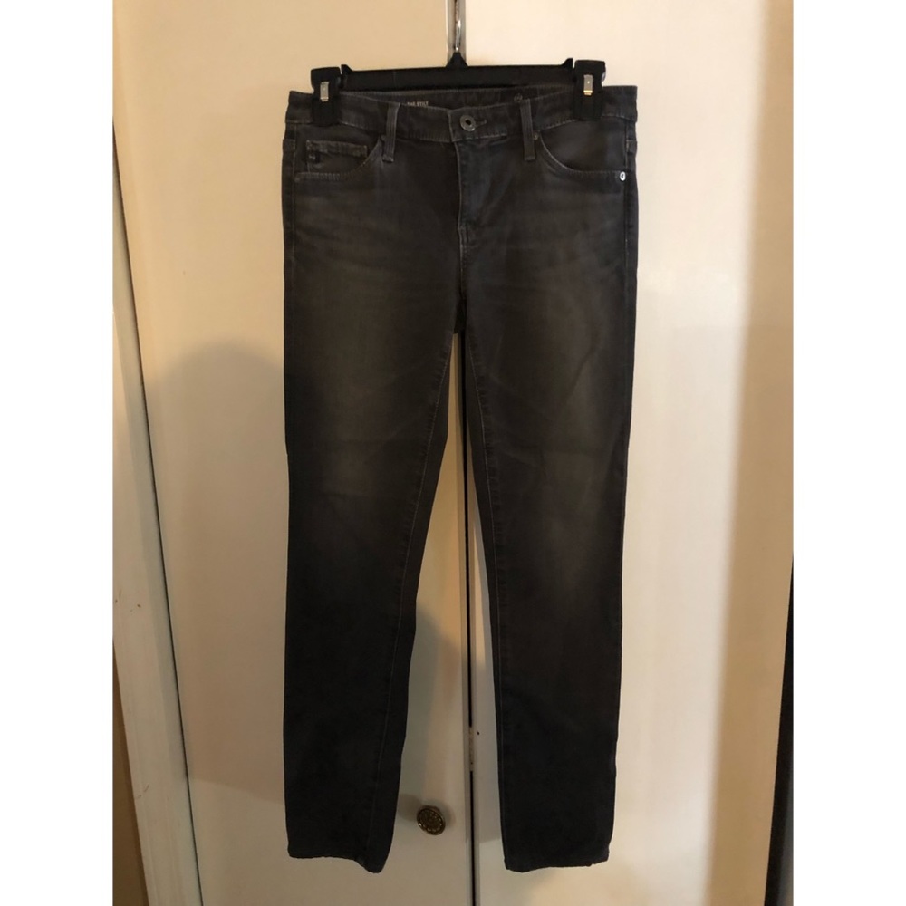 AG Adriano Goldschmied black The Stilt cigarette leg jeans.